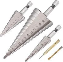 5 dalių žingsninio gręžimo pjūklo grąžtų rinkinys 4-12 4-20 4-32 mm Titanu dengtas medžio metalo skylių pjovimo įrankis