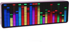 LED muzikos balso spektro ekranas, garso spektro analizatorius, spalvingas RGB šviesos ritmo analizatoriaus laikrodžio ekranas, garso kontrolės matuoklis muzikantams, 20 dinaminių ir 7