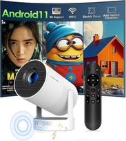 Mini projektorius 4K palaiko "Android 11", išmanusis projektorius "Electric Focus" 5G "WiFi" 6 BT 5.0, mini nešiojamasis projektorius "Full HD 1080P" palaiko 260ANSI automatinę horizontalią trapecijos korekciją