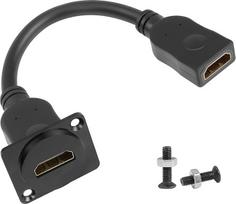 QIANRENON HDMI skydelio montavimo prailginimo adapteris 4K @ 60Hz HDMI 2.0 moteriškos lyties į moterišką ekrano jungtį HDMI trumpas kabelis skydelio moteriškos lyties D skydelio laikiklis, skirtas HDTV monitoriams projektoriams 20 cm / 7,8 colių