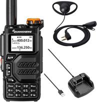 QUANSHENG UV-K5 radijo stotis 5W Walkie Talkie ilgo nuotolio įkraunama rankinė radijo stotis suaugusiesiems Policijos radijo stotis su FM, NOAA, C tipo įkrova, 200 kanalų (UV-K5 su D01CK)