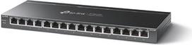 TP-Link TL-SG116P 16 prievadų Gigabit PoE komutatorius (120 W, IEEE-802.3af/at PoE, be ventiliatoriaus, "Plug and Play", tvirtas metalinis korpusas) Juodas