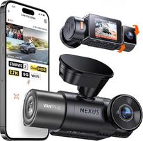 VANTRUE N2X 2.7K+1080P prietaisų kameros automobilio priekyje viduje, STARVIS 2 Dual HDR Night Vision Dash Cam, 2.5K/60FPS priekyje, GPS, 5GHz WiFi, programėlė ir valdymas balsu, 2 colių 323° Dash Cam 24/7 parkavimo režimas, G jutiklis, maks.