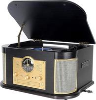 Vinilinis patefonas su garsiakalbiu ir "Bluetooth", CD grotuvas, FM radijas, USB/SD įrašymas, "Aux" įvestis, RCA linijinis išėjimas