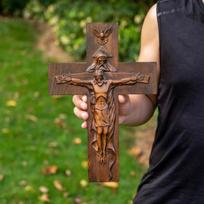 Švenčiausios Trejybės Kryžius Medinis Sieninis Pakabukas, Krikšto Jėzaus Kristaus Dekoracija, Šventoji Dvasia, Katalikų Religija Sienos Dekoracija Dovanos 30cm
