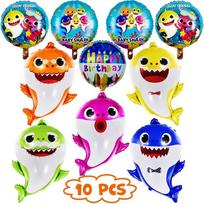 10× Helium Baby Shark Balloon Round Balloons For Party Decor Outdaoor Playground