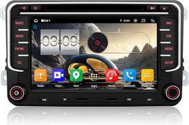 QIIKEN Android 13 automobilinis radijas su navigacija VW T5 Golf 5 6 Polo Sharan Seat Passat Tiguän, dvigubas DIN radijas 7 colių IPS ekranas Mediaimtuvas 4G + 64G su CarPlay Android Car Bluetooth PDC RDS CD