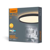 Elegantiškas LED lubinis šviestuvas Videx plafond apvalus 18W 1800lm 29cm juodas
