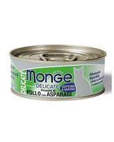 Monge Delicate konservai katėms su vištiena ir šparagais, 12x80 g