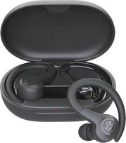 "JLab Go Air Sport+" "Bluetooth" ausinės, 35+ valandų trukmės sporto ausinės, tikros belaidės ausinės bėgikams, bėgimui, atsparios prakaitui, IP55, USB-C įkrovimo dėklas, "Be Aware" režimas, grafito spalvos