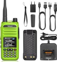 "Talkpod A36plus MAX" 8W nešiojamoji radijo stotelė su dideliu UHF VHF 144-146/430-440Mhz diapazonu, 999 kanalai, 3200mAh baterija, dvipusio ryšio radijo stotelė su FM, skirta nuotykiams, lauke, 1 vnt. (žalia)
