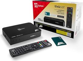 "TELE System" palydovinis dekoderis TS9019HEVC, "Tivùsat Classic" lustinė kortelė, DAZN sertifikuota, daugiau kaip 70 nemokamų HD kanalų, A serija su DAZN1 ir DAZN2, automatinis kanalų atnaujinimas