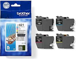 Brother originalios LC-421VAL rašalo kasetės, skirtos Brother DCP-J1050DW, DCP-J1140DW, MFC-J1010DW (4 rašalo kasetės: juoda, žydra, purpurinė, geltona)
