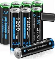 CITYORK USB-C AA AAA baterijos, įkraunamos ličio baterijomis, 4 x 1,5 V AA baterijos 3000 mWh ir 4 x AAA baterijos 1200 mWh su "4-in-1" USB įkrovimo kabeliu