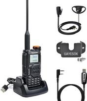 QUANSHENG UV-K5 radijo stotis 5W Walkie Talkie ilgo nuotolio įkraunama rankinė radijo stotis suaugusiesiems Policijos radijo stotis su FM, NOAA, C tipo įkrova, 200 kanalų (UV-K5 su D01CK, kabeliu ir laikikliu)