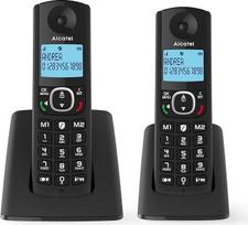 ALCATEL F530 Duo - belaidis DECT telefono aparatas - didelis apšviestas ekranas - laisvų rankų funkcija - skambučio blokavimo funkcija - 2 tiesioginio rinkimo mygtukai - 2 rageliai - juodas
