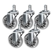 Atsarginiai kėdės ratukai Roll Speed Silver, 5 vnt.