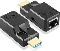 GINTOOYUN HDMI į RJ45 60 m ilgintuvas 1080p HDMI į RJ45 kabelį ilgintuvas Keitiklis su C tipo įkrovimo kabeliu, skirtas kompiuteriams, nešiojamiesiems kompiuteriams, priedėliams, televizoriams, projektoriams ir kt.