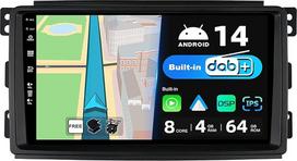 JOYX Android 12 IPS Car Radio - [Built-in DAB] - Fits Benz Smart Fortwo 451 (2005-2010) - Wireless Carplay/Android Car - 4G + 64G - Camera + Mic - 9 Inch 2 DIN - SWC DSP WiFi Fast-Boot 360 Camera