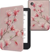 kwmobile Flip Case Compatible with Kobo Clara 2E / Tolino Shine 4 Case - eReader Case - Magnolia Pink White Dusky Pink
