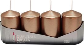 Set of 4 Pillar Candles Painted Bronze Size Approx. 50 x 80 mm Advent Candles Christmas Candles Pillar Candles