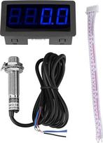 Tachometras, 4 skaitmeniniai LED ekranai su tiksliu greičio matuokliu ir "Hall Proximity Switch" jutikliu NPN (mėlynas)