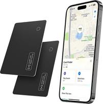 VINGNUT Slim Wallet Tracker Card, įkraunama piniginės sekimo kortelė, atspari vandeniui, IP67, suderinama su Apple Find My (tik iOS), skirta piniginėms, telefonams, pasams, bagažo sekimui (2 vnt.)