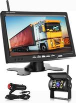 Wireless Reversing Camera Monitor Kit for Car, podofo 7 Inch Monitor with Reversing Camera, 18 IR Night Vision, IP67 Waterproof Camera Parking Sensor Kit for RV, Truck, Van Large Vehicles