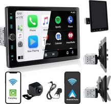 "Alondy" automobilinis radijo imtuvas 1Din su 10,4 colio pasukamu ekranu, suderinamas su [belaidžiu] "Apple CarPlay" / "Android" automobiliniu "Bluetooth" USB AUX SD atbulinės eigos kamera AM/FM/RDS radijo imtuvu