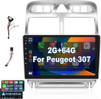 Hodozzy Carplay Android Car Radio for Peugeot 307 2002-2013, Car Radio with Navi/WiFi/HiFi/RDS Radio/2 USB/SWC, 9 Inch Touchscreen Car Radio Bluetooth