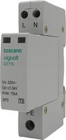 RASMACOR TOSCANO V2T-15 Vienfazė apsauga nuo viršįtampių F+N 240Vac - 15KA II klasės Toscano vigivolt 10002463 1 modulis
