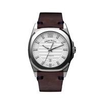 Armand Nicolet Tramelan J09 Sidabrinis ciferblatas Automatinis A660AAA-AG-PK4140TM Veršiuko odos dirželis Vyriškas laikrodis sidabras