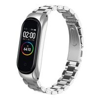 Madingų laikrodžių apyrankių pakaitinis dirželis „Mi Band“ 7 6 5 4 „Milanese Loop“ plieno rankinio laikrodžio dirželis, skirtas „Xiaomi Mi Band 3 4“ for miband 3 sidabras