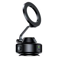 Sulankomas Magnetinis Elektrinis Vakuuminis Automobilinis Telefono Laikiklis 360° Besisukantis Vakuuminis Automobilinis Laikiklis Telefonui Įkraunamas voniai, dušui juoda