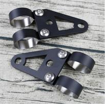 Juodo plieno motociklo priekinio žibinto laikiklis posūkio signalų tvirtinimo laikiklis 41 mm šakei