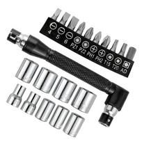 Multi functional L-bar Mini double head Wrench Screwdriver Socket set Dual-use wrench Right angle small space for use tool Pack of 1 raudona