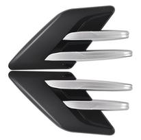 Pair Car Side Fender Air Vent Outlet Decorative Molding Shark Gill Sticker Black gray