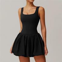 Womens Sports Dress Anti-Exposure Running Dress Outdoor Gym Tennis Skirt With Pockets Baseball Dress L juoda