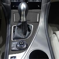 Carbon Fiber Interior Console Gear Shift Cover Trim For Infiniti Q50 Q60 2014-2019