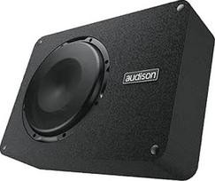 "Audison APBX 10 S4S" - 250 mm uždara žemųjų dažnių garsiakalbio dėžė, 800 W, kompaktiška, optimizuota tiksliam garsui