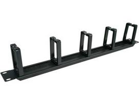 Alantec PK048 1U 19" kabelių organizatorius su šlifuota tarpine, 5 plastikiniais laikikliais