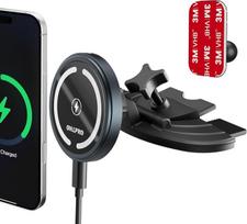 OHLPRO Mag Safe CD telefono įkroviklio laikiklis, magnetinis "iPhone" laikiklis automobilio CD lizdui, 15 W greitasis įkrovimas "iPhone 16 15 14 13 Pro Max Mini Plus" su 3M lipniu pagrindu ir aliuminio korpusu