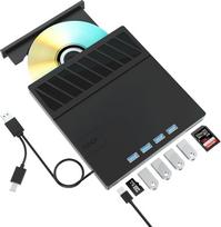 Yaeonku Išorinis Blu Ray CD DVD diskas USB 3.0 Type-C 3D BD išorinis CD/DVD Blu-ray įrašymo įrenginys su 4 USB prievadais ir 2 SD kortelėmis Nešiojamasis Bluray diskas, skirtas nešiojamiesiems kompiuteriams Linux Linux Windows Mac OS