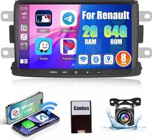 [2G + 64G] "Hikity" automobilinė radijo navigacija "Renault Dacia Duster Sandero Logan Dokker Captur Symbol Android 13 Wireless Carplay 8 colių ekrano radijas su "Android Car GPS WiFi" atbulinės eigos kamera FM RDS DSP