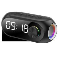 Žadintuvas Belaidis Bluetooth Garsiakalbis TF Kortelės Grotuvas Garso Dėžė Su Ekranu Didelio Garsumo Stalinis Žadintuvas Bosinis Garsiakalbis Bum juoda