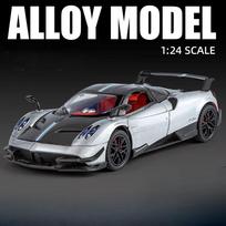 Nauja 1:24 Pagani Huayra BC Modelio Automobilis Žaislai Lydinio Liejinys Amortizacija Atgal Traukiamas Garsas Šviesa Simuliacija Lenktyninis Transporto Priemonė Dovana Berniukui sidabras
