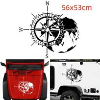 Automobilio lipdukas Decal Kompasas Pasaulio žemėlapis RV SUV 4X4 Off Road Stovyklavimo lipdukas Vaikų kambarys Vinilas Namų dekoras