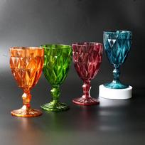 4 vnt./rinkinys, 4 spalvos, plastikiniai raudonojo vyno taurės, 330 ml imituojamas stiklas, spalvoti aukštos kojelės taurės, deimantiniai baro šampano taurės Pack of 4