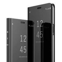 Dėklas Samsung Galaxy S20 FE, Clear View Skaidrus Veidrodinis Itin Plonas su Stovu Samsung S20 FE, Juodas