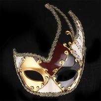 Vyriška kaukė-masquerade Vintažinė Venecijos languota Muzikinio vakarėlio kaukė One Size juoda